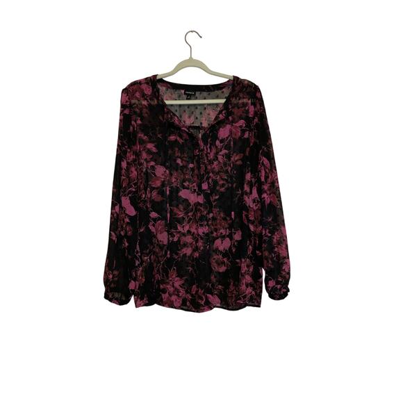 Torrid black sheer floral blouse size 2X - Picture 1 of 6